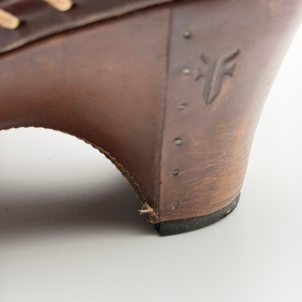 Frye Charlotte Ring Harness Clogs Womens Sz 10 Brown Leather Slip On Whip Stitch - Picture 9 of 12